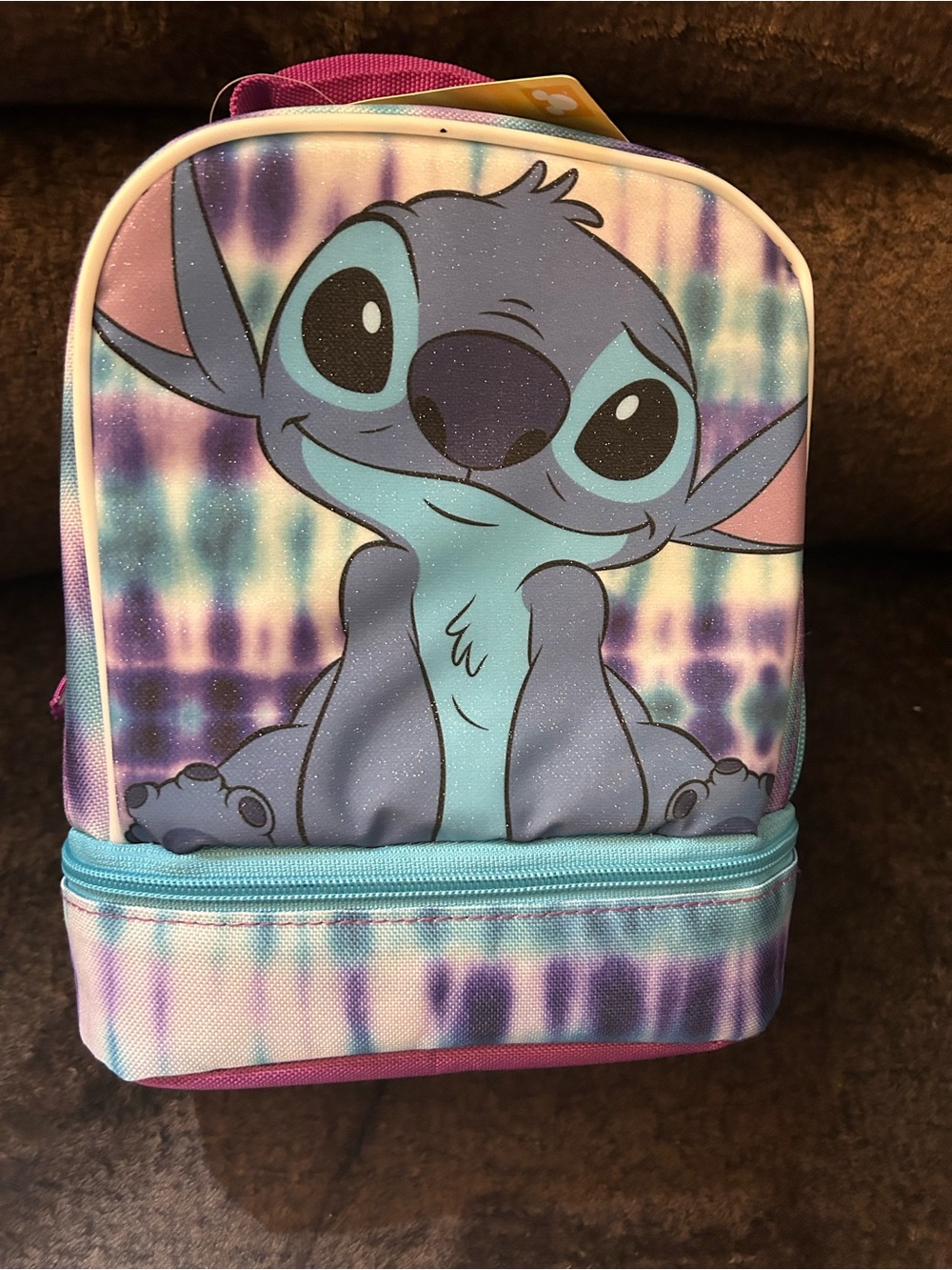 Stitch Glitter Kids Lunch Bag - Purple & Teal